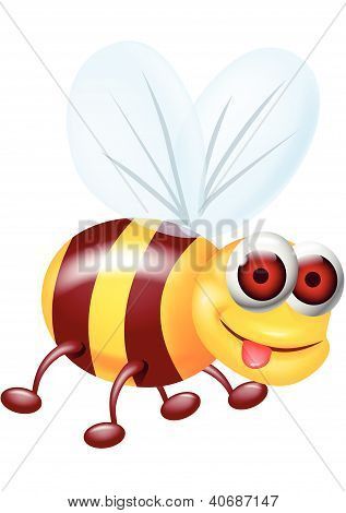 Kreslené vtipné včela