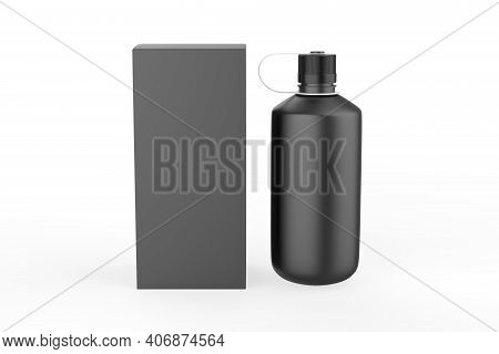 Realistic Mockup Bottle For Drinks. Universal For Different Volumes M Milliliters. Template For The 