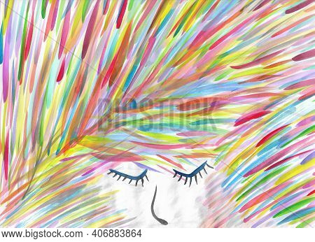 Illustration, Background By Colorful Paint, Watercolor Hand Drawn