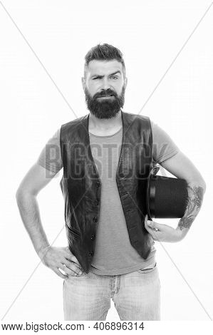 Magician Trick Performance Concept. Ready To See Some Magic. Circus Magic Trick Performance. Hold On