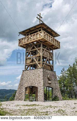 Lookout Tower Haj, Nova Bana, Slovak Republic. Architectural Theme. Travel Destination.