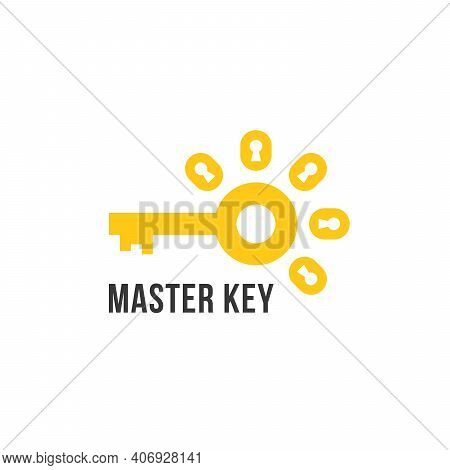 Master Key Icon Isolated On White. Simple Flat Style Trend Modern Logotype Graphic Design Element