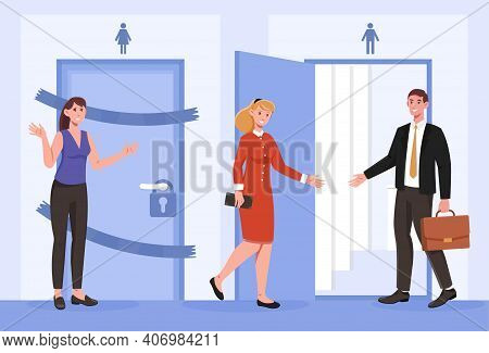 Women Are Entering Men S Toilet Because Theirs Is Broken. Businessman Lets Women Inside Man S Toilet