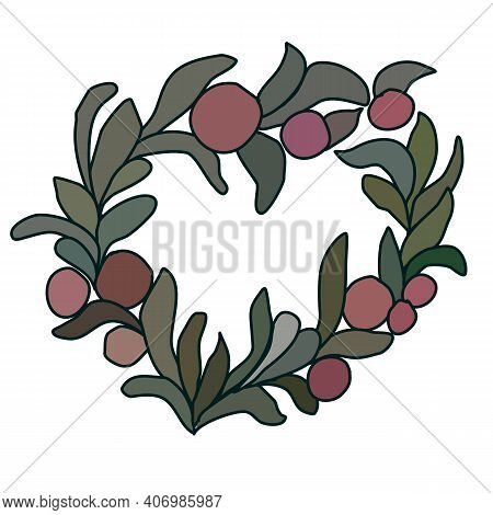 Vector Heart With Flowers Pink And Green