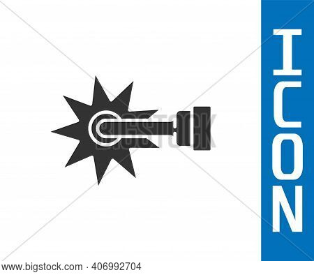 Grey Cowboy Horse Riding Spur For Boot Icon Isolated On White Background. Vector