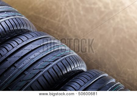 New Rubber Car Tires Closep