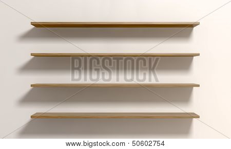 Four Shelves On A Wall