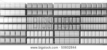 Supermarket Shelves With Generic Products Front