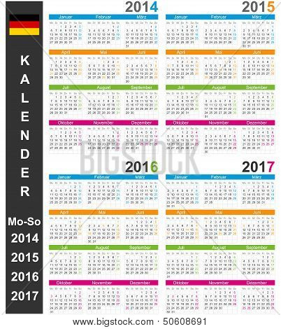 Calendar 2014-2017
