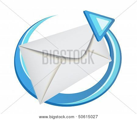 envelope with a blue arrow