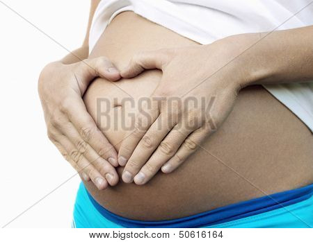 Pregnant Woman With Tan Belly
