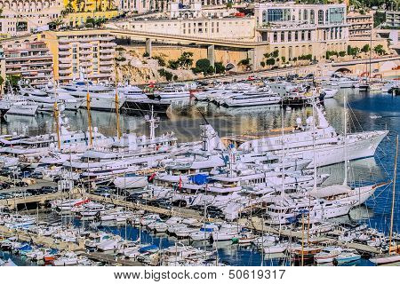 harbour city of principaute of monaco and monte carlo in the south of France