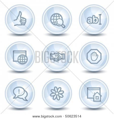 Internet web icons set 1, light blue glossy circle buttons