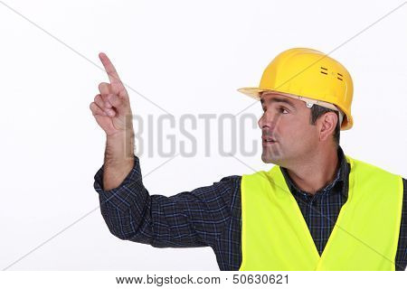 Site worker pointing