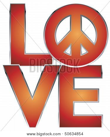 Love=Peace in Red