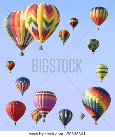 Hot-air Balloons Arranged Around Edge Of Frame