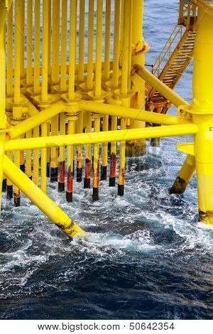 Oil and Gas Producing Slots at Offshore Platform - Oil and Gas Industry