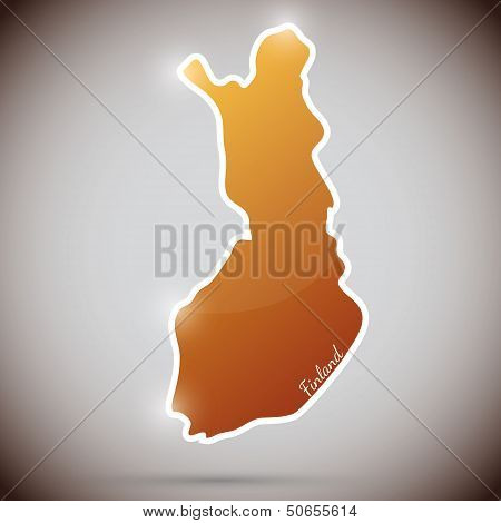 vintage sticker in form of Finland