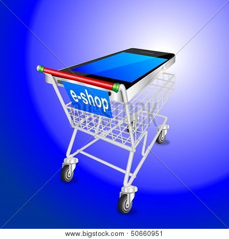 SMART PHONE mobile shopping cart BLUE