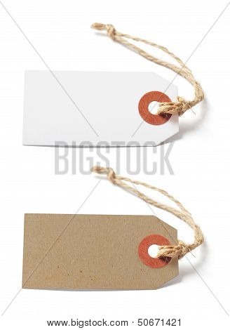 White And Brown Blank Tags