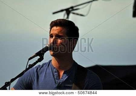 June 14th 2013, New artist Justin Adams performs in Waterloo, IA