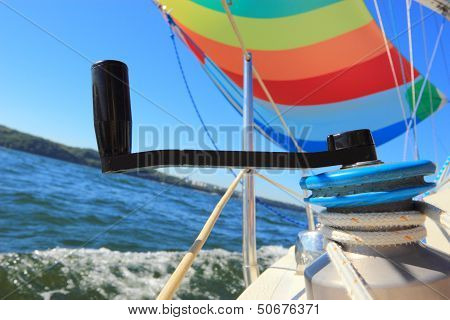 The Wind Has Filled Colorful Spinnaker Sail
