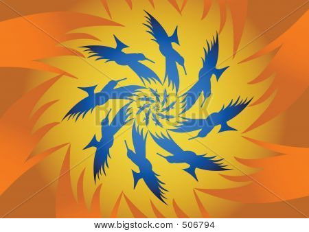 Spiralę ptaków