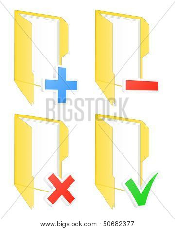 Checkbox Folder Icons. Vector Illustration