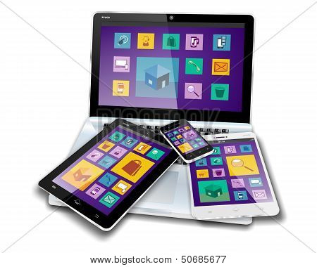 MOBILE DEVICES flat design metro design