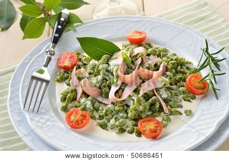 Spinach spaetzle