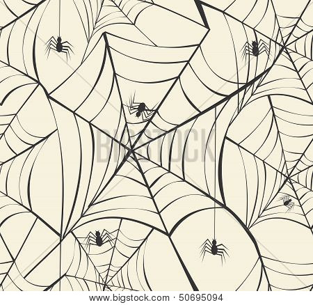 Happy Halloween Spider Webs Seamless Pattern Background Eps10 File.