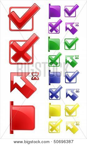 Check Mark Stickers. Vector