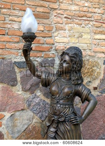 Sculpture - Lamp On Entrance To Belmontas Cafe