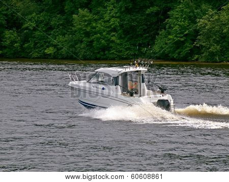Little Boat At Kaunas Sea On June 14, 2013 In Kaunas, Lithuania.
