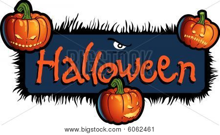 Halloween děsivé titulkové trojhlavý dýňová Jack-O-lucerny