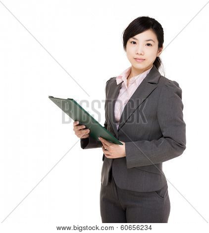 Asia businesswoman with filepad