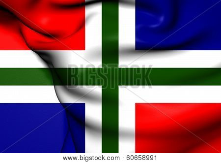 Flag Of Groningen Province, Netherlands.