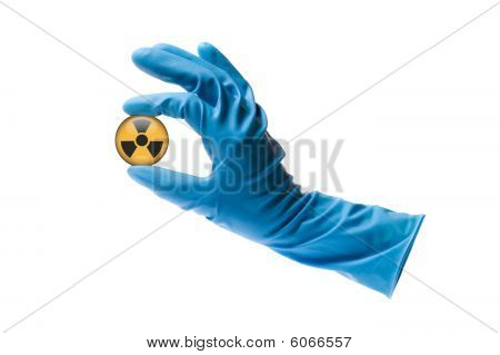 Simbolo di avviso radioattivo. Pericolo nucleare