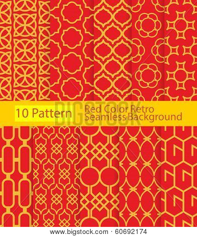 Red color retro pattern