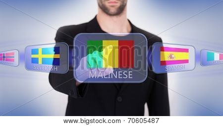 Hand Pushing On A Touch Screen Interface