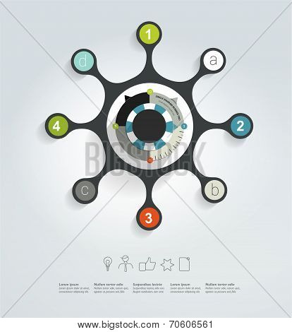 Circle network diagram. Infographic chart. Vector banner.