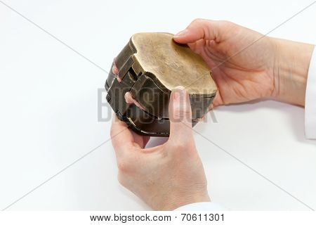 Pressing Negative Ear Plaster Form With Silicone