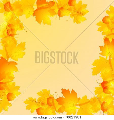 frame of autumn leaves