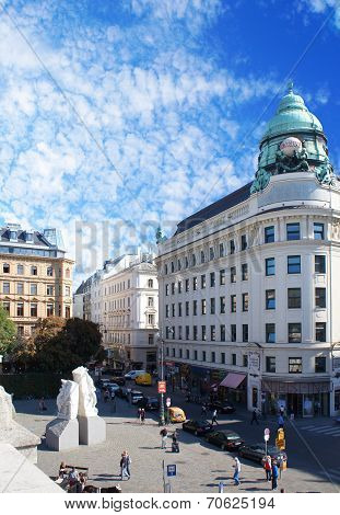 Albertina Square of Vienna at sunny day