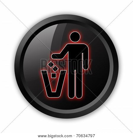 Icon, Button, Pictogram Litter Container