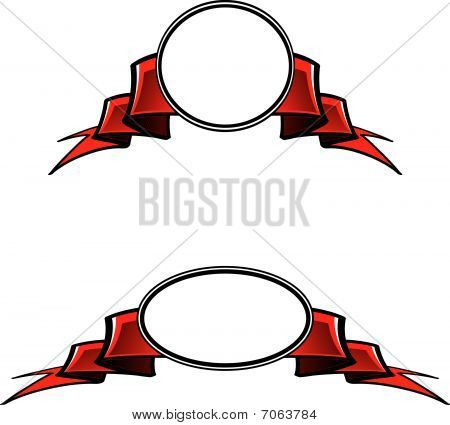 Due vignette araldiche ovale con nastri