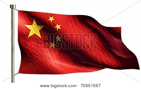 China National Flag Isolated 3D White Background