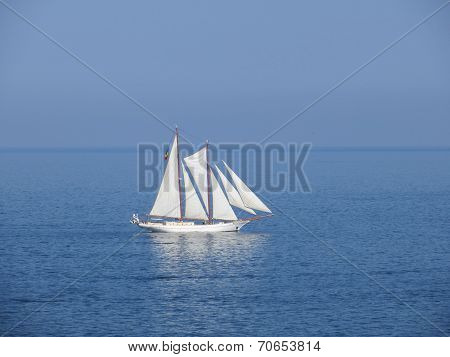 frigate on water