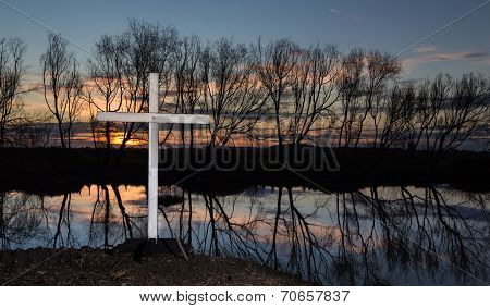 Sunset Winter Cross