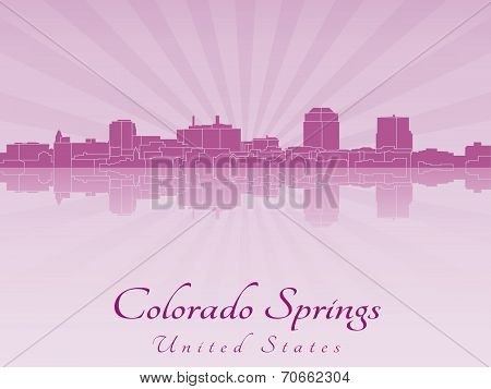 Colorado Springs Skyline In Purple Radiant Orchid